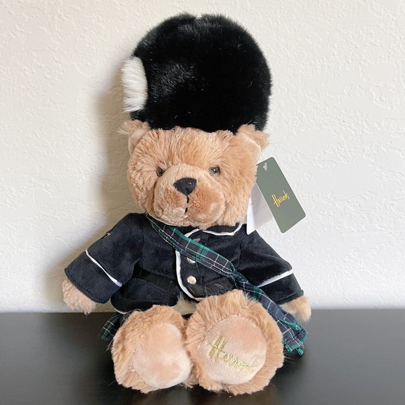 Harrods Other - Harrods Signature Tan Scottish Piper Teddy Bear in Tartan 10" Plush Toy NWT